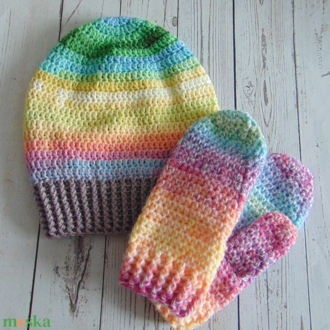 Quinn slouchy fazonú női sapka és kesztyű szett / horgolt sapka és egyujjas kesztyű - ruha & divat - sál, sapka, kendő - sapka & sál szett - Meska.hu