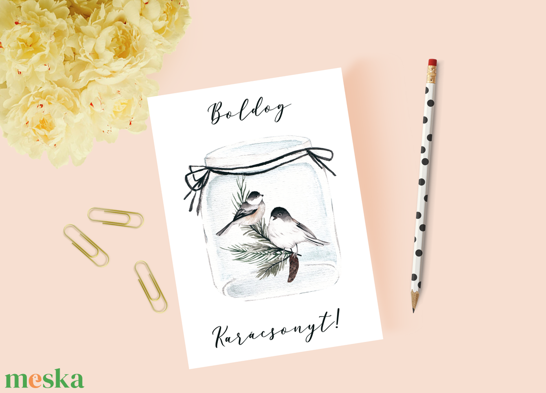 Karácsonyi képeslap, ajándék, üdvözlőlap - karácsony - karácsonyi ajándékozás - karácsonyi képeslap, üdvözlőlap, ajándékkísérő - Meska.hu