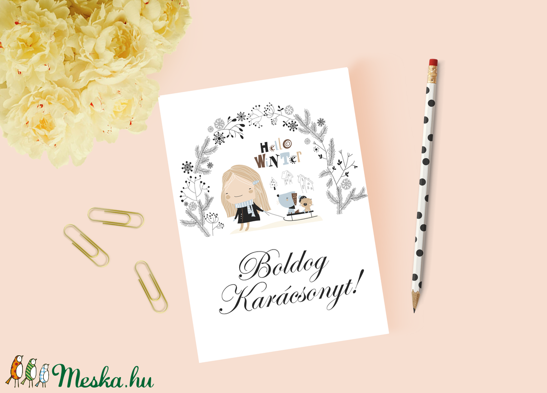 Karácsonyi képeslap, ajándék, üdvözlőlap - karácsony - Meska.hu