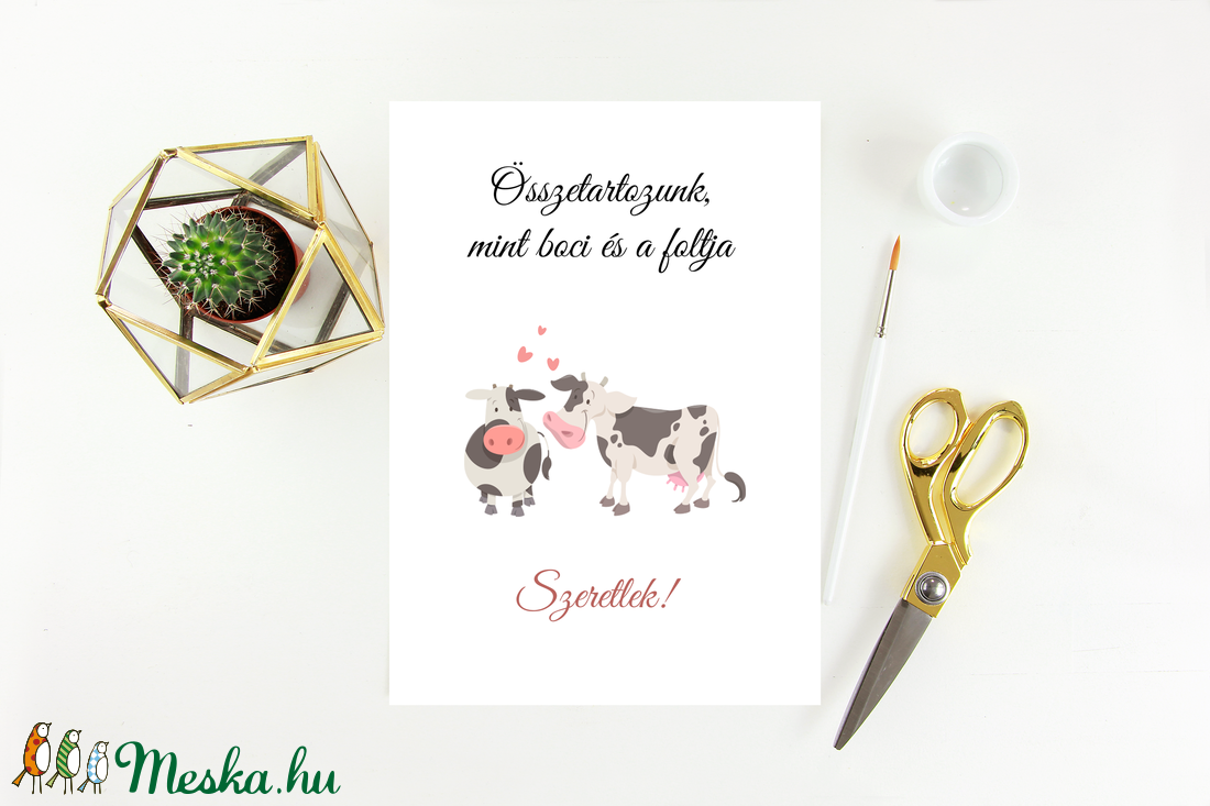 Egyedi szövegezésű Valentin-napi képeslap, üdvözlőlap - otthon & életmód - papír, írószer - ajándékozás kellékei - képeslap, üdvözlőlap - Meska.hu