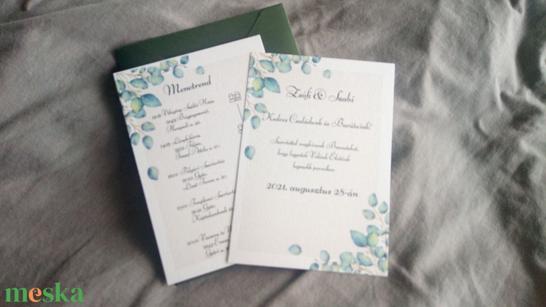 Greenery esküvői meghívó - esküvő - meghívó & kártya - meghívó - Meska.hu
