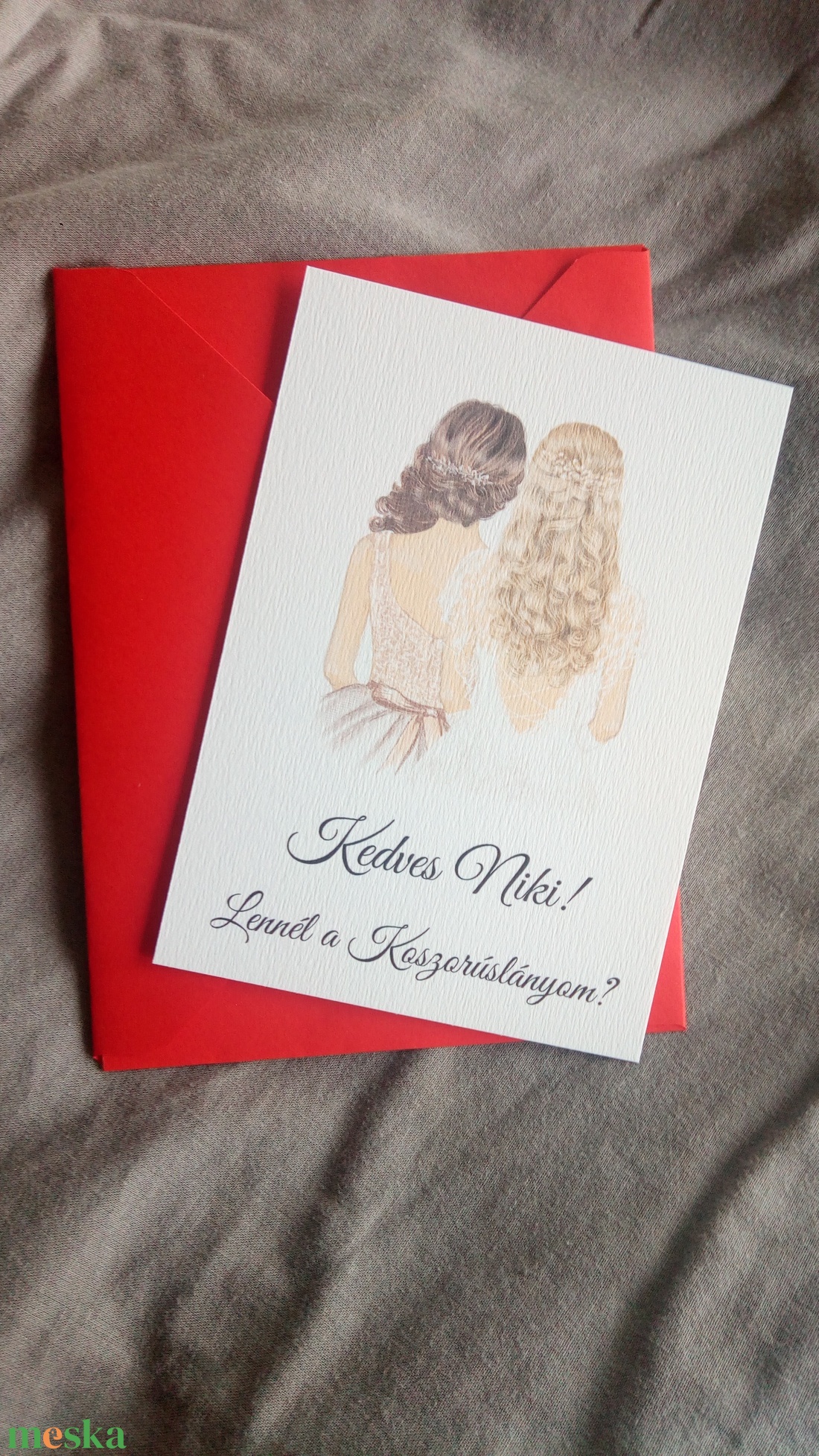 Rajzolt koszorúslány-felkérő kártya borítékkal, tanúfelkérő, esküvőre - esküvő - meghívó & kártya - meghívó - Meska.hu Rajzolt koszorúslány-felkérő kártya borítékkal, tanúfelkérő, esküvőre - esküvő - meghívó & kártya - meghívó - Meska.hu