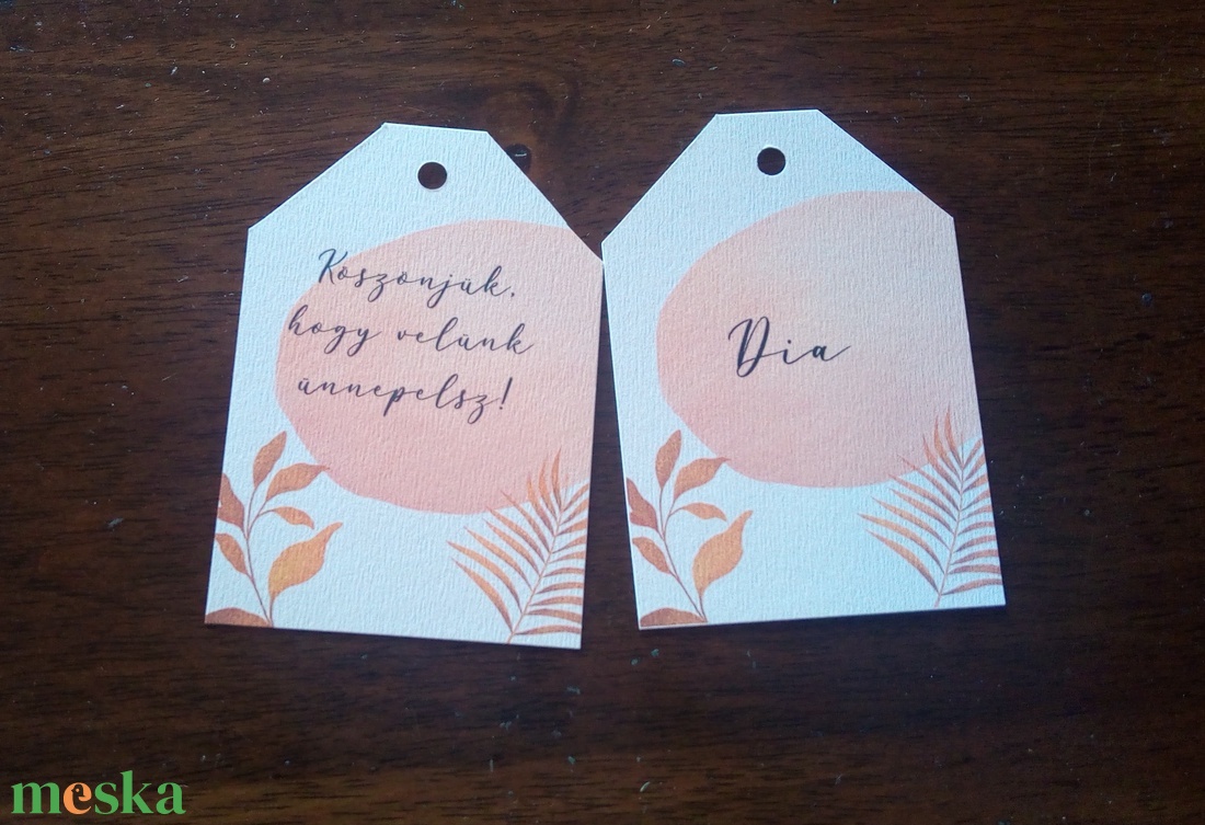 Rosegold, virágos ültető kártya, köszönő kártya - esküvő - meghívó & kártya - ültetési rend - Meska.hu