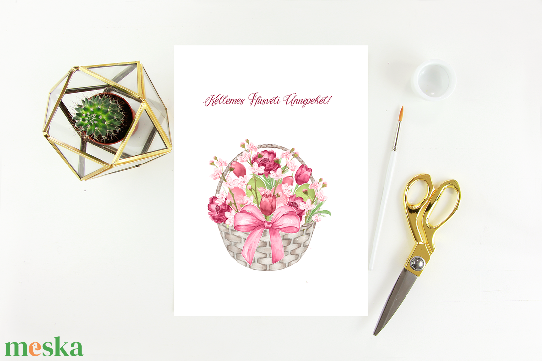 Húsvéti képeslap, ajándék, üdvözlőlap - otthon & életmód - papír, írószer - ajándékozás kellékei - képeslap, üdvözlőlap - Meska.hu