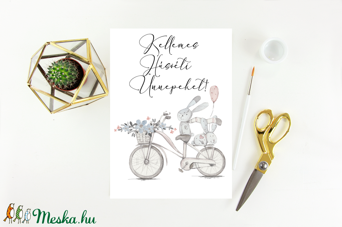 Húsvéti képeslap, ajándék, üdvözlőlap - otthon & életmód - papír, írószer - Meska.hu