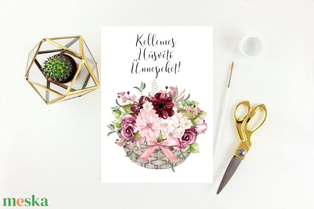 Húsvéti képeslap, ajándék, üdvözlőlap - otthon & életmód - papír, írószer - Meska.hu