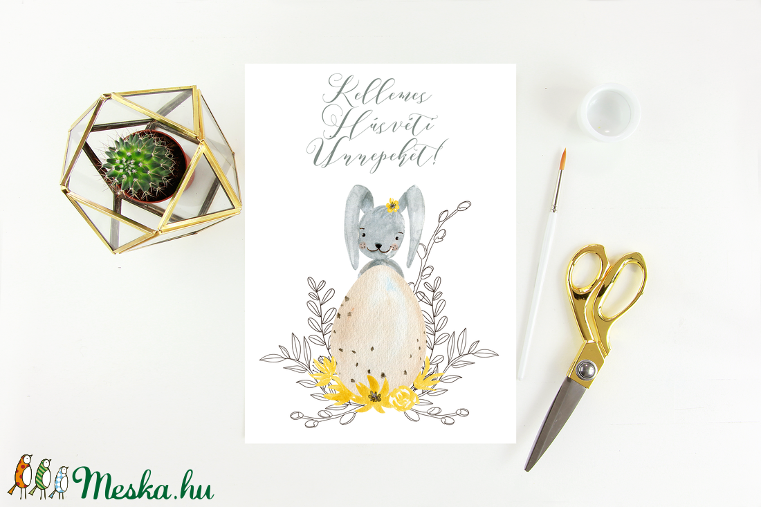 Húsvéti képeslap, ajándék, üdvözlőlap - otthon & életmód - papír, írószer - Meska.hu