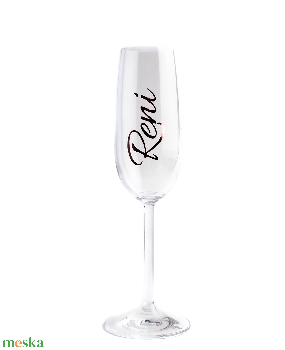 Egyedi feliratos pezsgőspohár, esküvőre, koszorúslánynak - esküvő - dekoráció - tálalás - Meska.hu