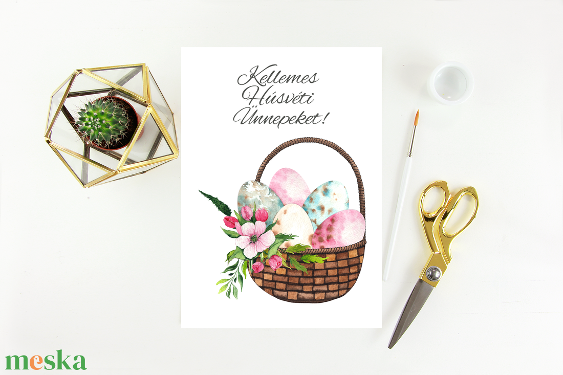 Húsvéti képeslap, ajándék, üdvözlőlap - otthon & életmód - papír, írószer - Meska.hu