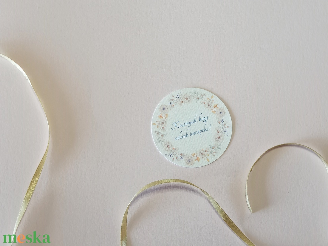 Greenery kör alakú köszönőkártya - esküvő - meghívó & kártya - meghívó - Meska.hu