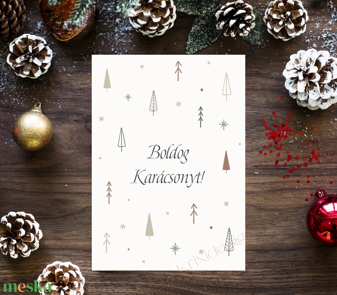 Karácsonyi képeslap, ajándék, üdvözlőlap - karácsony - karácsonyi ajándékozás - karácsonyi képeslap, üdvözlőlap, ajándékkísérő - Meska.hu