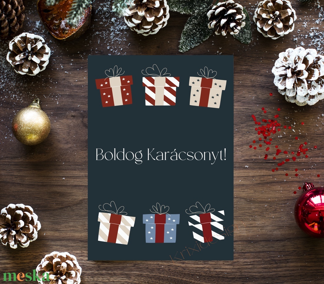 Karácsonyi képeslap, ajándék, üdvözlőlap - karácsony - karácsonyi ajándékozás - karácsonyi képeslap, üdvözlőlap, ajándékkísérő - Meska.hu