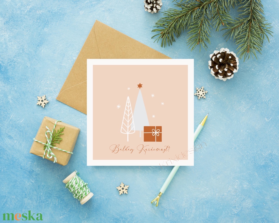 Karácsonyi képeslap, ajándék, üdvözlőlap - karácsony - karácsonyi ajándékozás - karácsonyi képeslap, üdvözlőlap, ajándékkísérő - Meska.hu