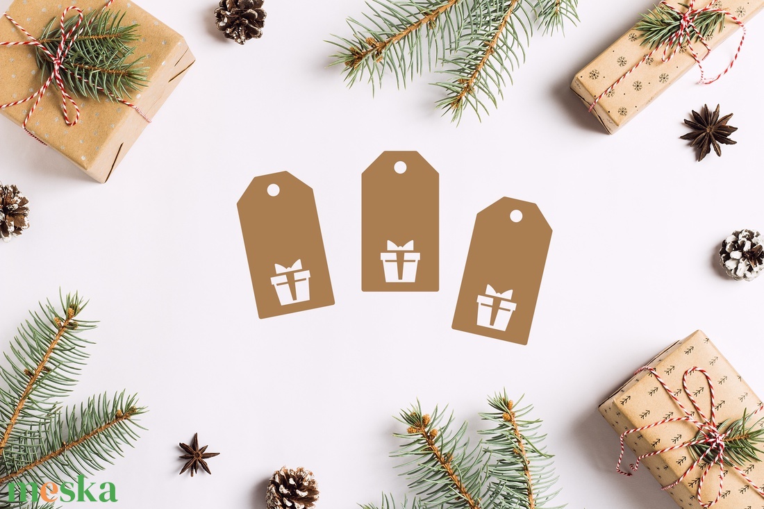 Vágott karácsonyi ajándékkísérő - karácsony - karácsonyi ajándékozás - karácsonyi képeslap, üdvözlőlap, ajándékkísérő - Meska.hu