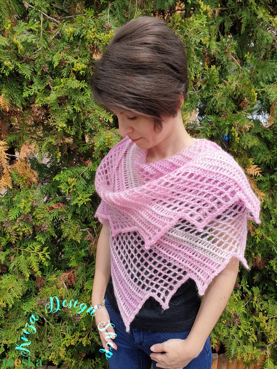 Kézműves horgolt csipke kendő - Lizard shawl (pink-rose) - ruha & divat - sál, sapka, kendő - vállkendő - Meska.hu Kézműves horgolt csipke kendő - Lizard shawl (pink-rose) - ruha & divat - sál, sapka, kendő - vállkendő - Meska.hu