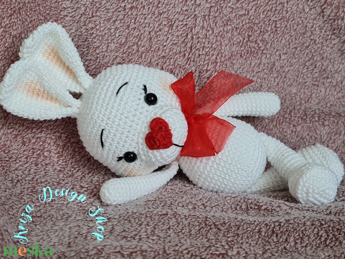 Kézműves horgolt kabalafigura - Sweetheart bunny - játék & sport - plüssállat & játékfigura - nyuszi - Meska.hu Kézműves horgolt kabalafigura - Sweetheart bunny - játék & sport - plüssállat & játékfigura - nyuszi - Meska.hu