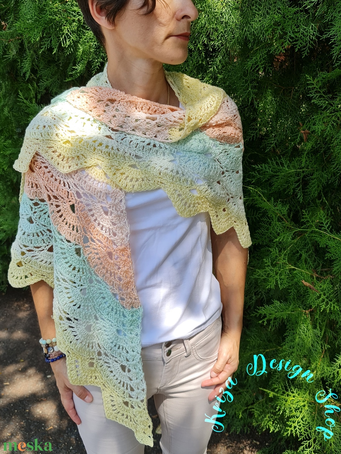Kézműves horgolt csipke kendő - Mira shawl 1. - ruha & divat - sál, sapka, kendő - vállkendő - Meska.hu Kézműves horgolt csipke kendő - Mira shawl 1. - ruha & divat - sál, sapka, kendő - vállkendő - Meska.hu