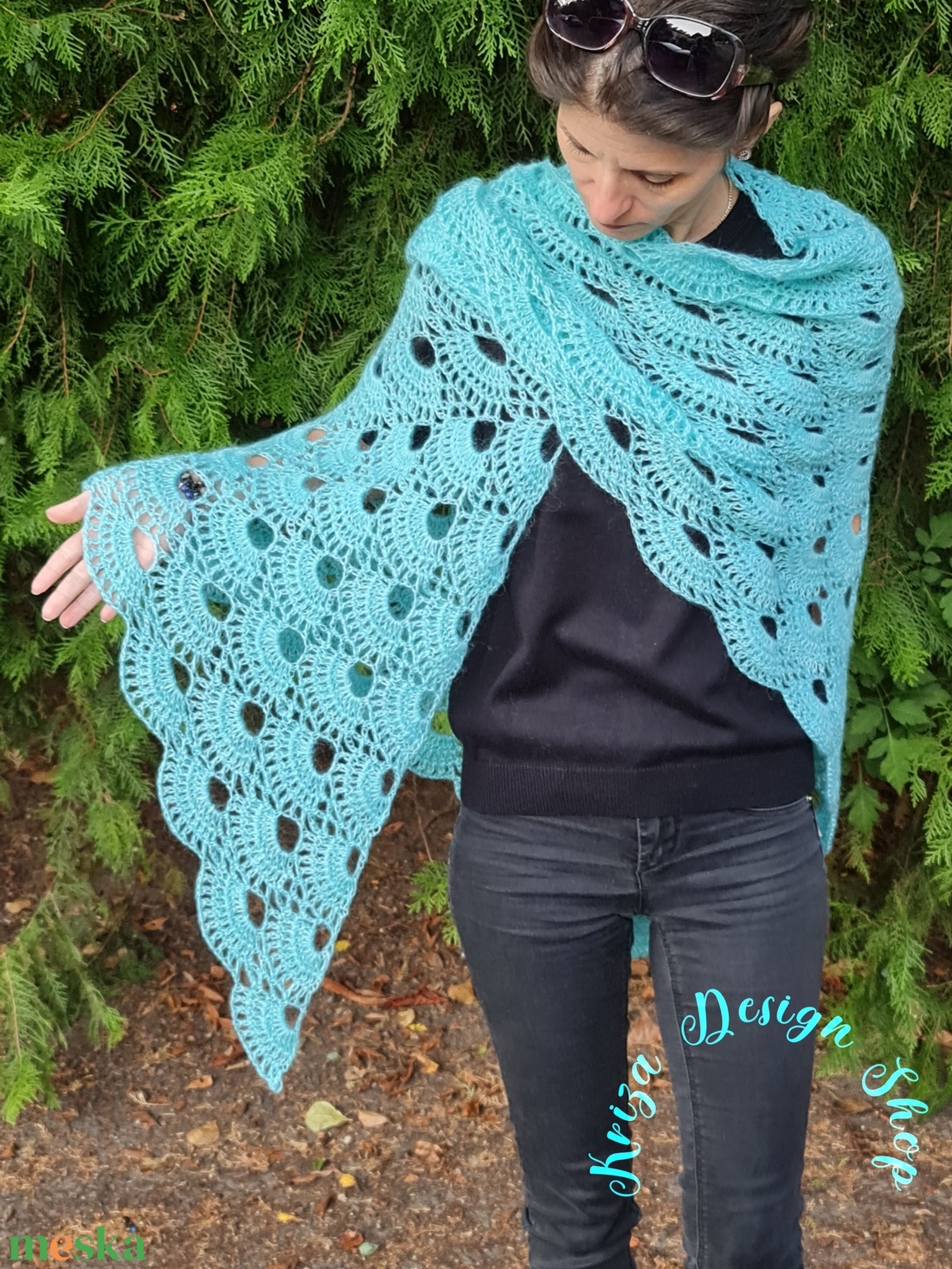 Kézműves horgolt csipke kendő - Aurora Shawl - ruha & divat - sál, sapka, kendő - vállkendő - Meska.hu Kézműves horgolt csipke kendő - Aurora Shawl - ruha & divat - sál, sapka, kendő - vállkendő - Meska.hu