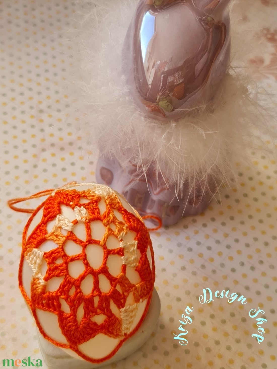 Kézműves húsvéti tojás horgolt csipke díszítéssel (7.) - otthon & életmód - dekoráció - asztal és polc dekoráció - asztaldísz - Meska.hu