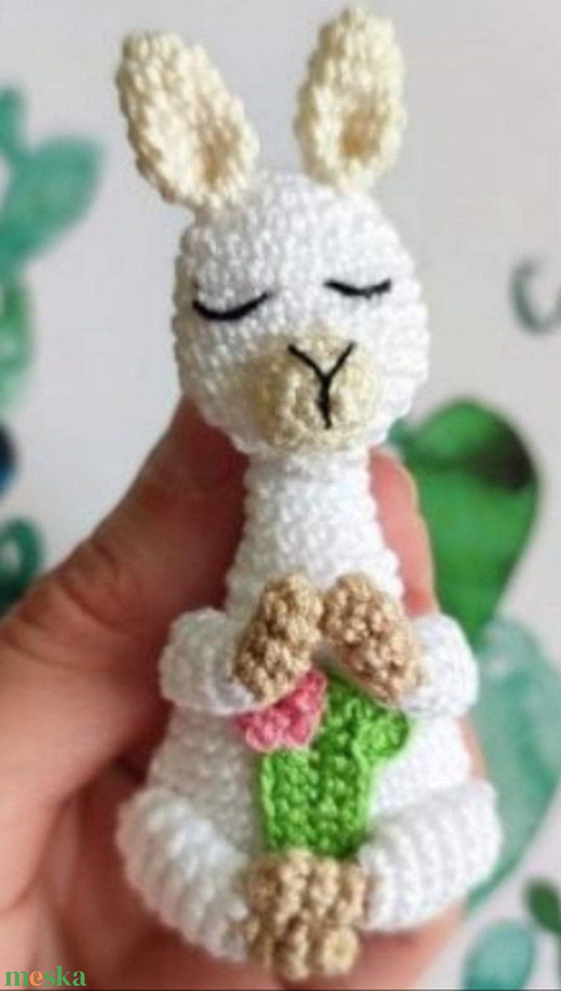 Kézműves horgolt kabalafigura - Mini Jóga Láma - játék & sport - plüssállat & játékfigura - láma - Meska.hu