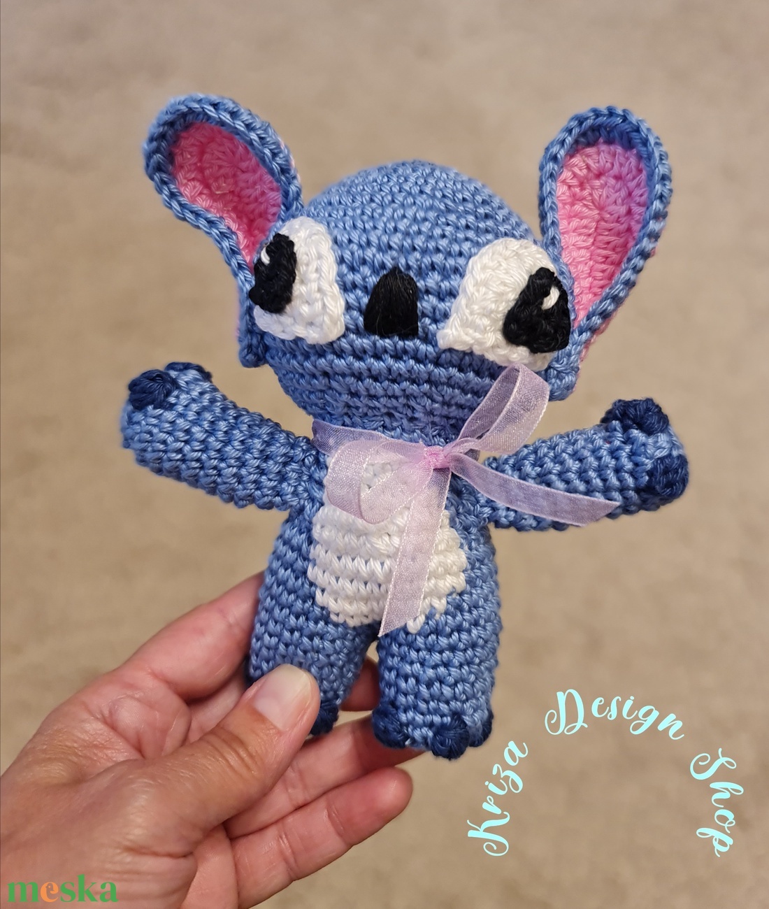 Kézműves horgolt kabalafigura - Stitch - játék & sport - plüssállat & játékfigura - más figura - Meska.hu