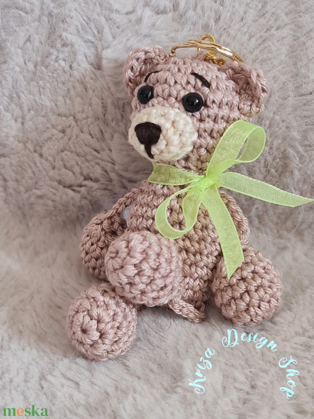 Kézműves horgolt kabalafigurás kulcstartó - Mini mackó (Bandi) - játék & sport - plüssállat & játékfigura - egér - Meska.hu