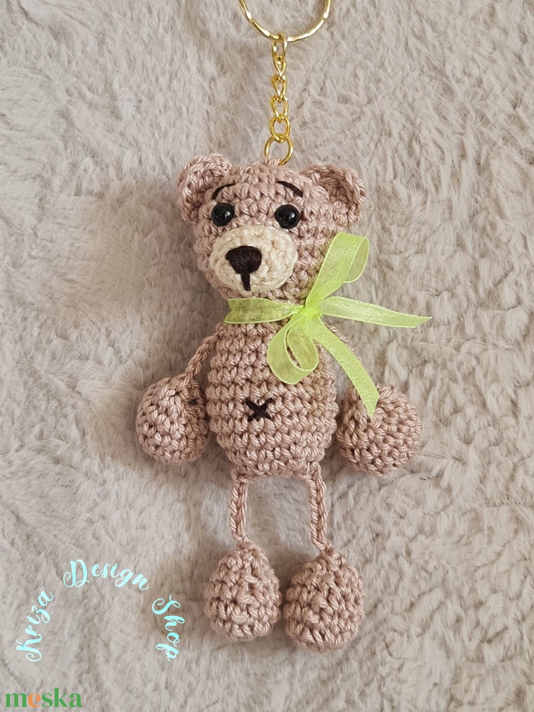 Kézműves horgolt kabalafigurás kulcstartó - Mini mackó (Bandi) - játék & sport - plüssállat & játékfigura - egér - Meska.hu