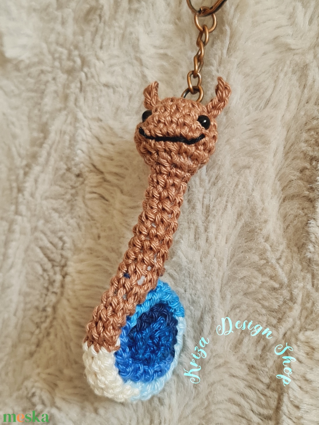 Kézműves horgolt kabalafigurás kulcstartó - Mini csiga (Alaska) - játék & sport - plüssállat & játékfigura - csiga - Meska.hu