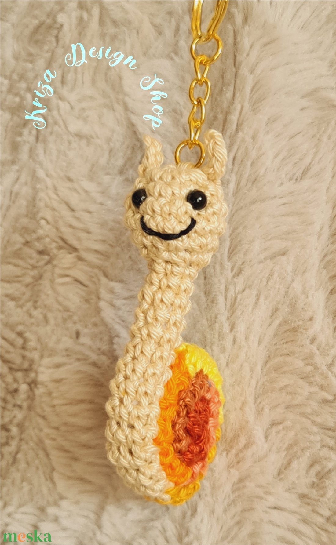 Kézműves horgolt kabalafigurás kulcstartó - Mini csiga (Marmalade) - játék & sport - plüssállat & játékfigura - csiga - Meska.hu