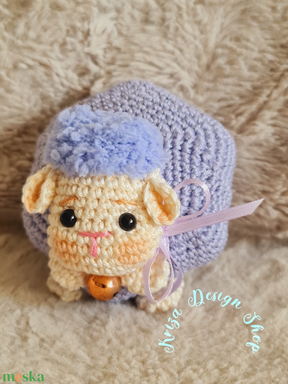 Kézműves horgolt kabala figura - Csillag bárányka (Levendula) - játék & sport - plüssállat & játékfigura - más figura - Meska.hu