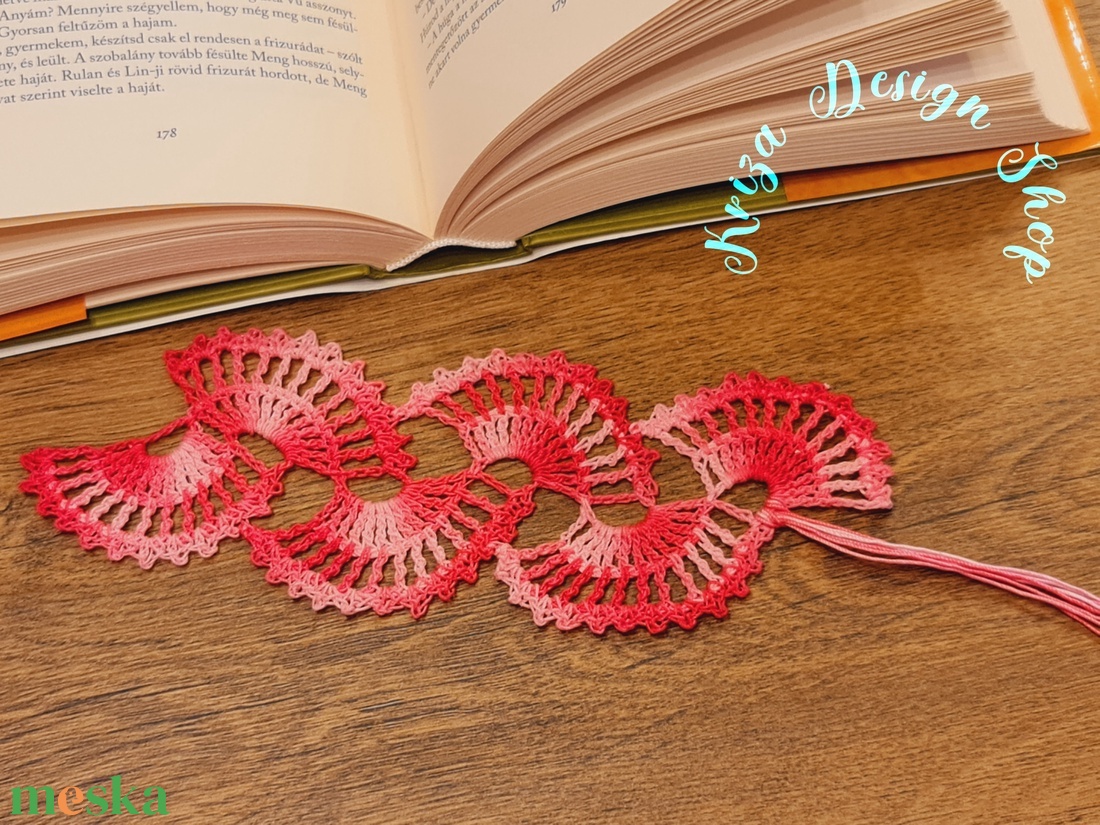 Kézműves horgolt csipke könyvjelző (Romantika) - könyv & zene - könyvjelző - Meska.hu