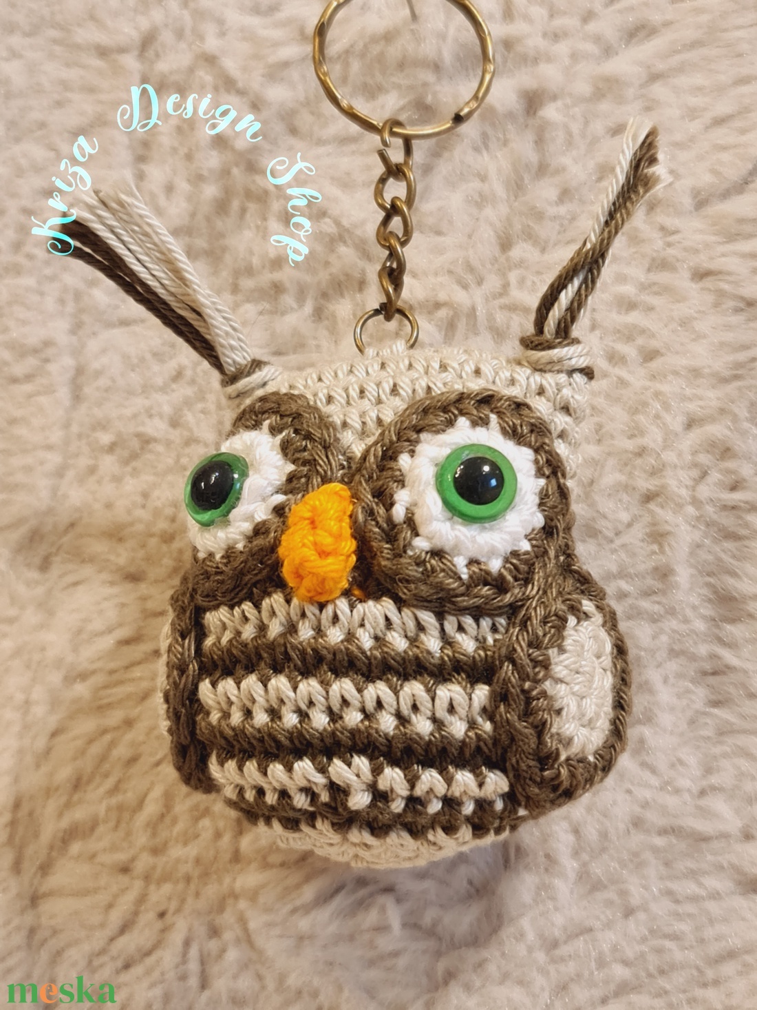 Kézműves horgolt kabalafigurás kulcstartó - Mini bagoly (Oszkár) - játék & sport - plüssállat & játékfigura - bagoly - Meska.hu