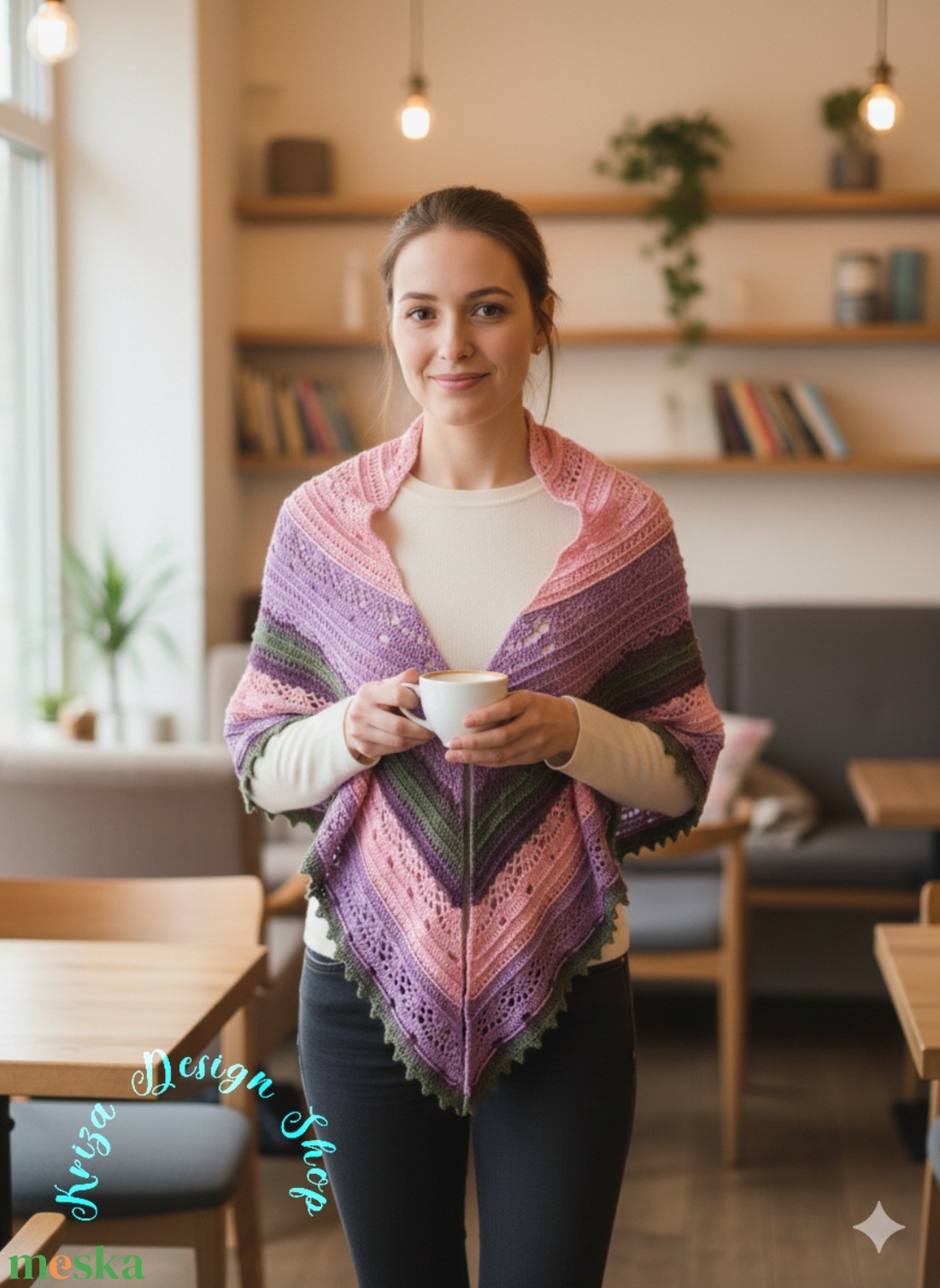Kézműves horgolt csipke kendő - Abigél shawl - ruha & divat - sál, sapka, kendő - vállkendő - Meska.hu