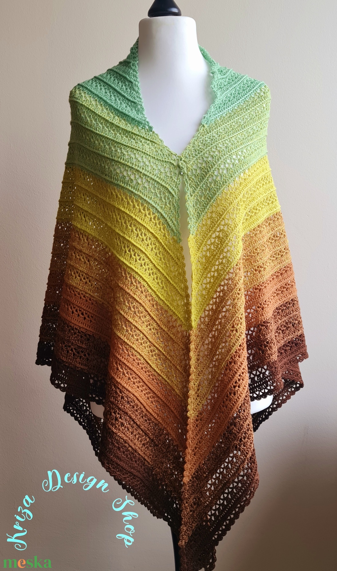 Kézműves horgolt csipke kendő - Arduinna shawl - ruha & divat - sál, sapka, kendő - vállkendő - Meska.hu