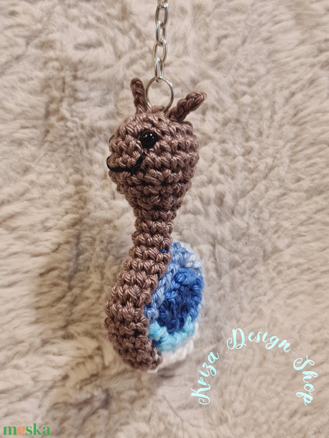Kézműves horgolt kabalafigurás kulcstartó - Mini csiga (Pongrác) - játék & sport - plüssállat & játékfigura - csiga - Meska.hu