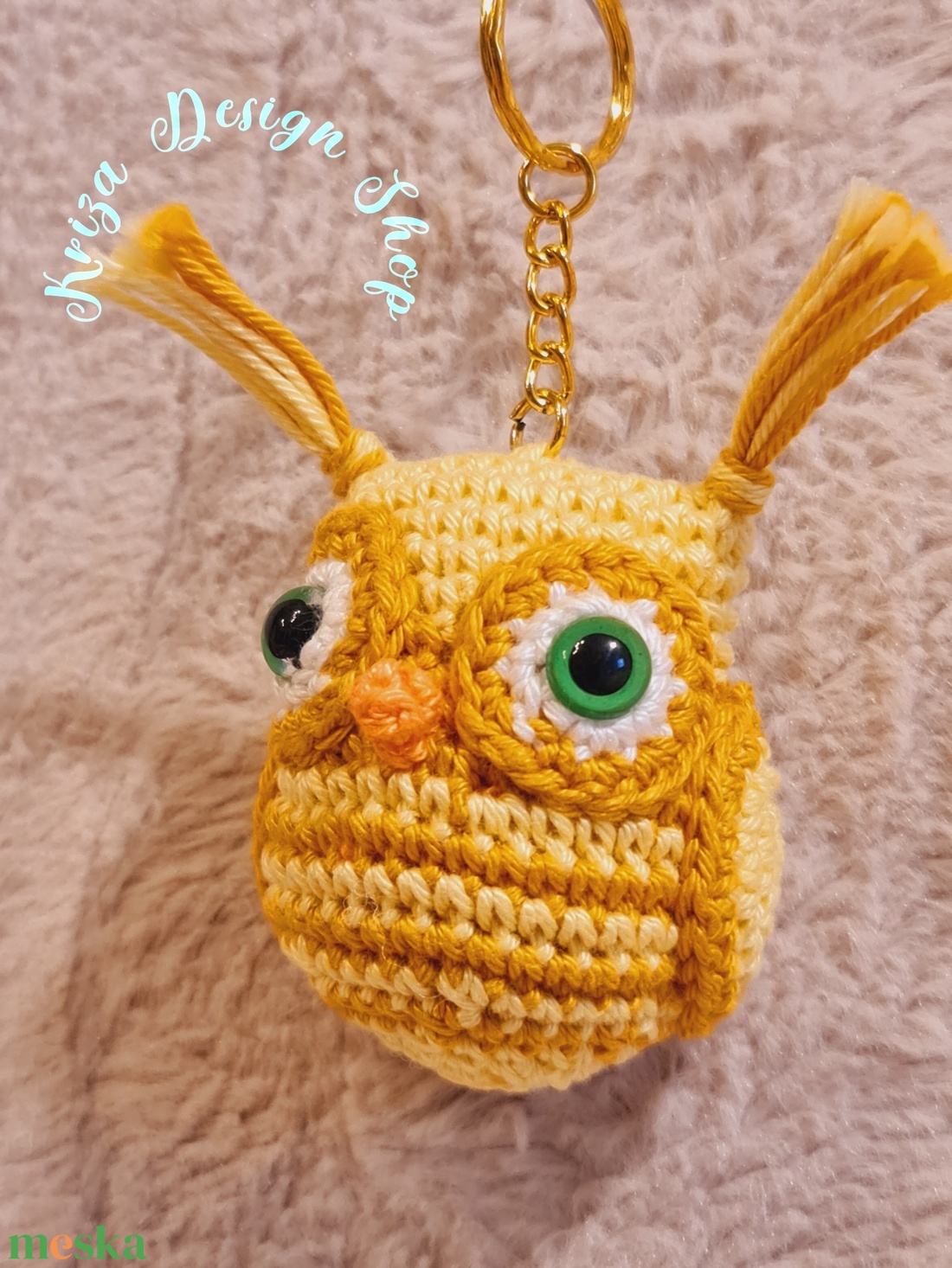 Kézműves horgolt kabalafigurás kulcstartó - Mini bagoly (Sundance '26) - játék & sport - plüssállat & játékfigura - bagoly - Meska.hu