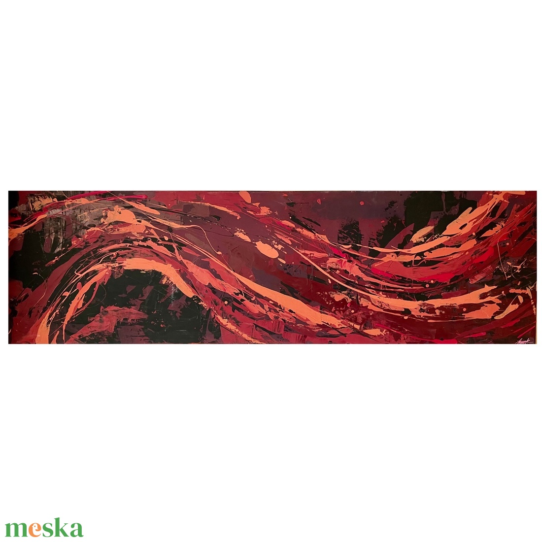 Waves 170X50 - művészet - festmény - akril - Meska.hu