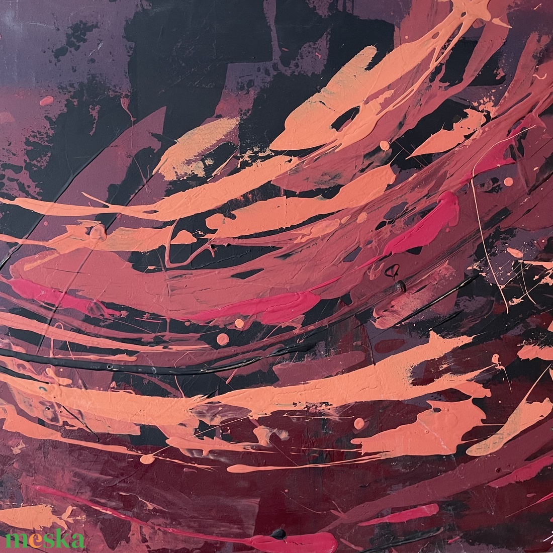 Waves 170X50 - művészet - festmény - akril - Meska.hu