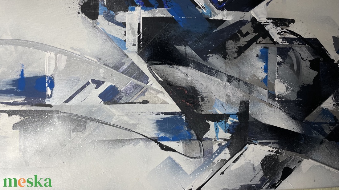 Blue And Gray 50X100 - művészet - festmény - akril - Meska.hu