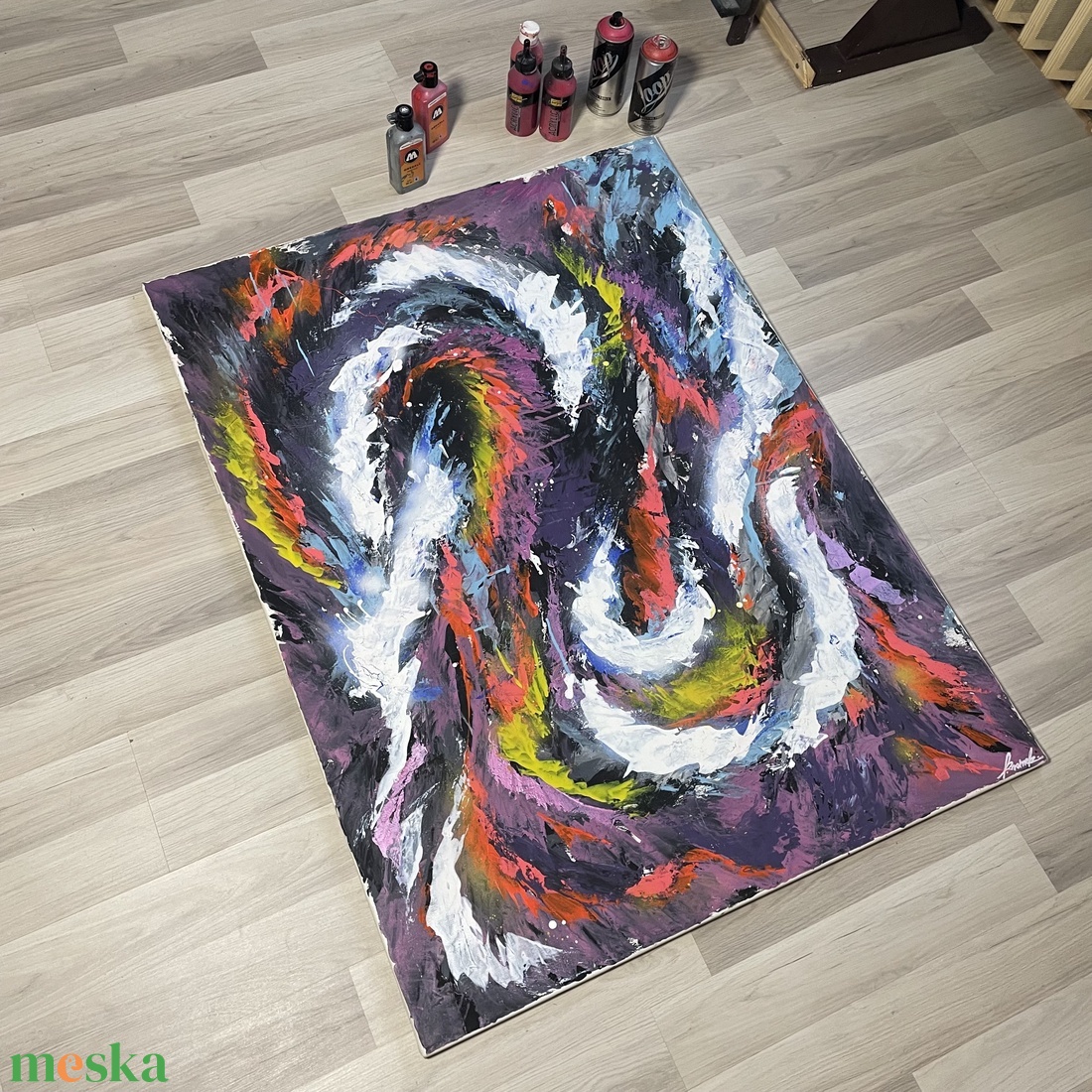 Dancing Dragon 120X90 - művészet - festmény - akril - Meska.hu