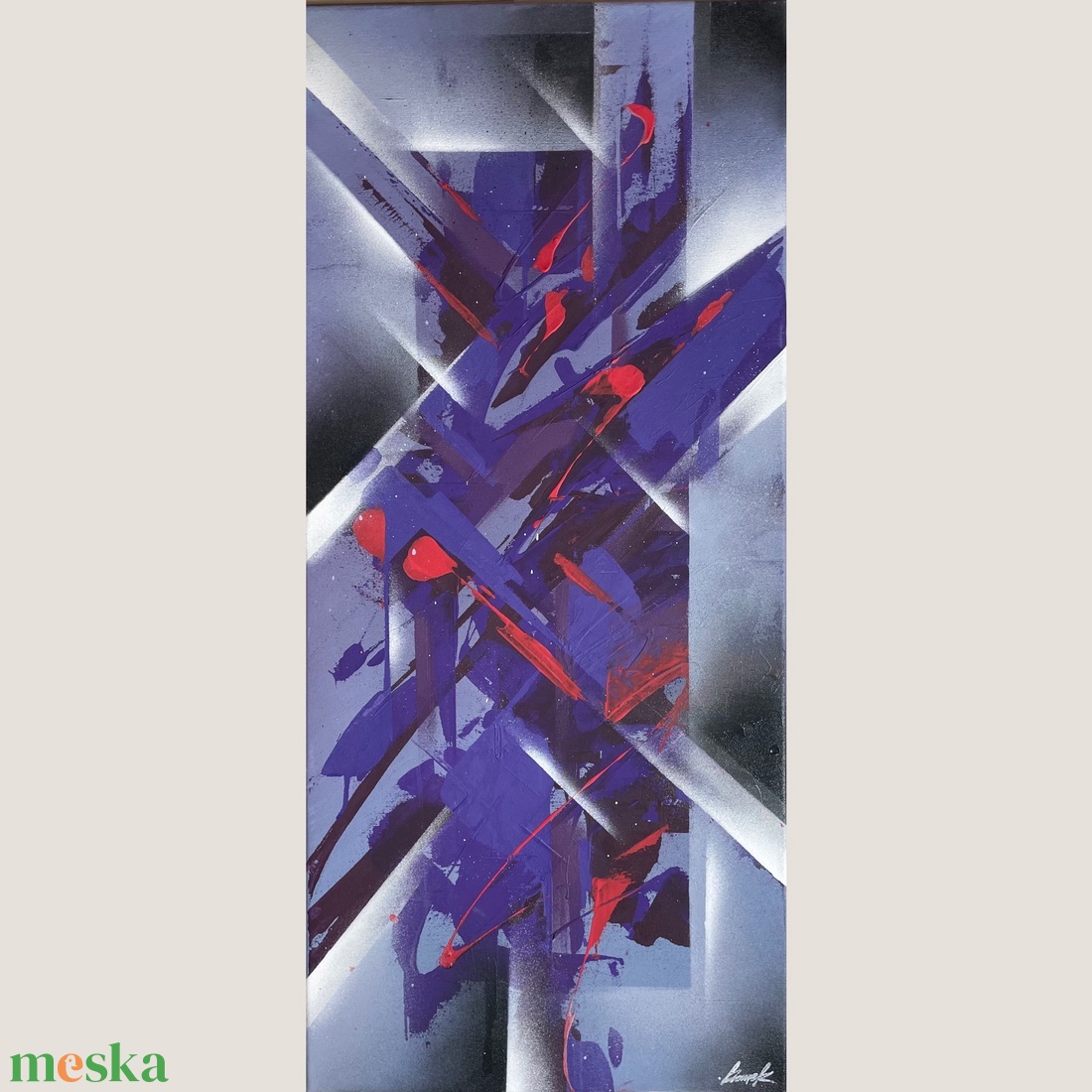 Purple Rain 90X40 - művészet - festmény - akril - Meska.hu