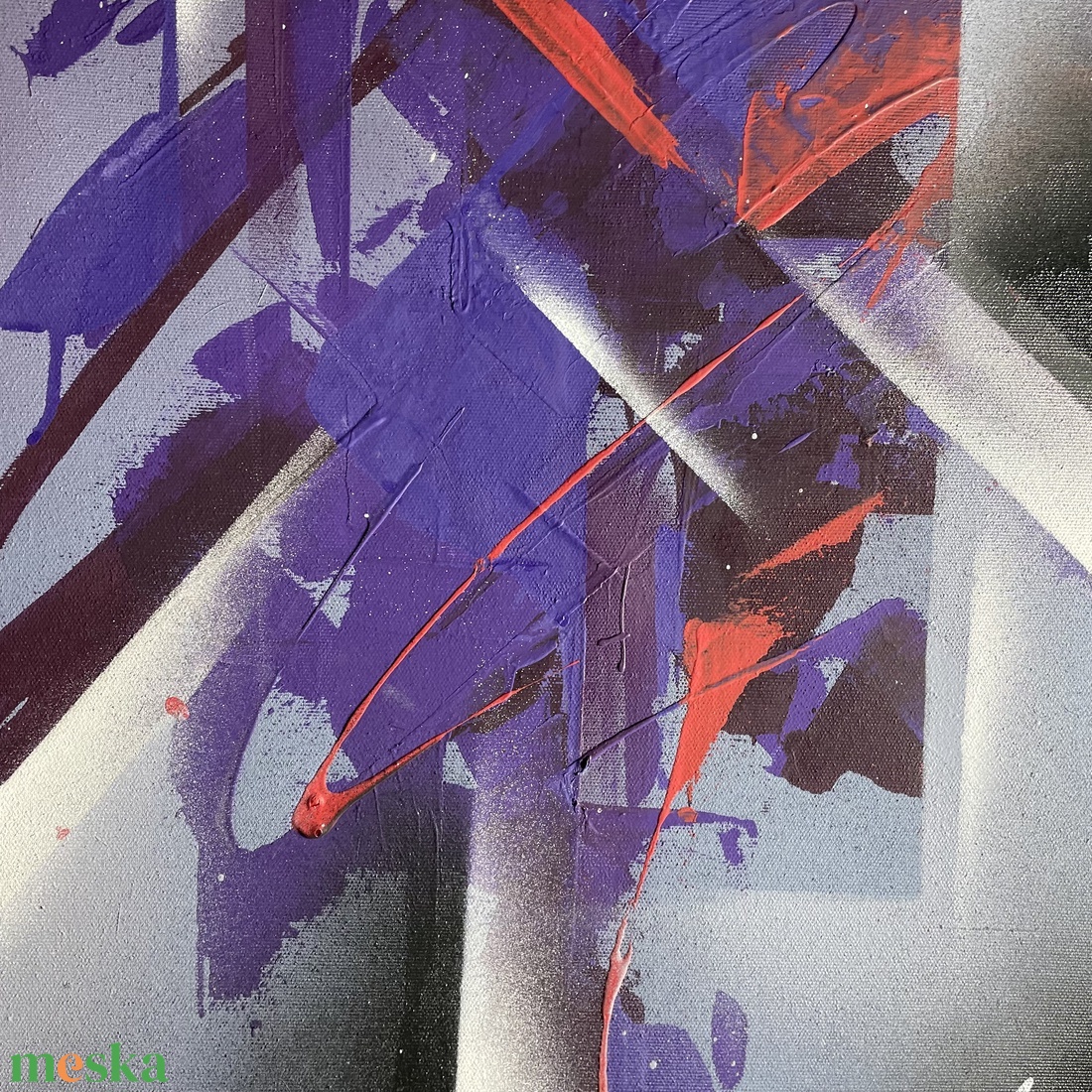 Purple Rain 90X40 - művészet - festmény - akril - Meska.hu