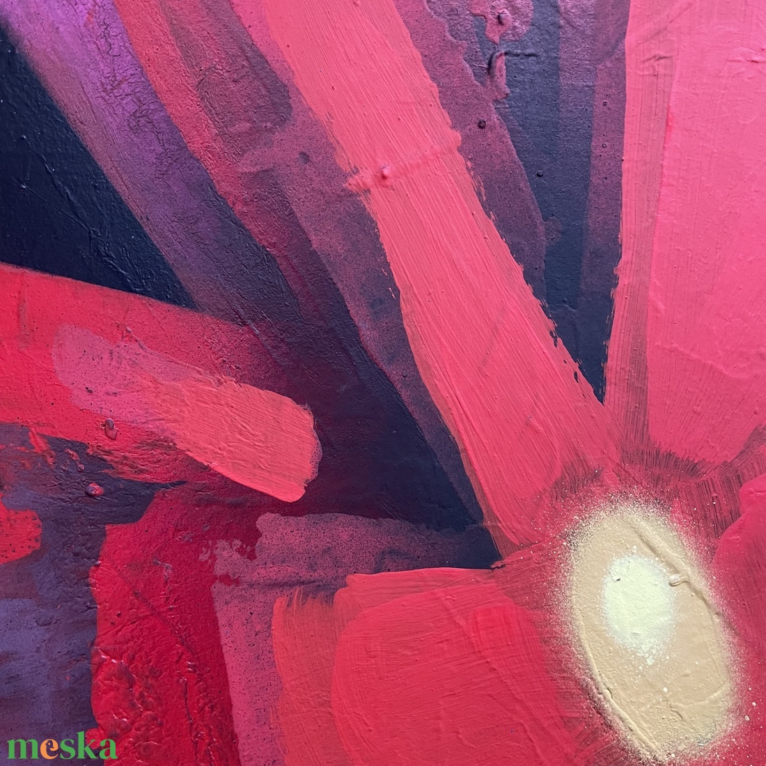 Field Poppy 100X100 - művészet - festmény - akril - Meska.hu