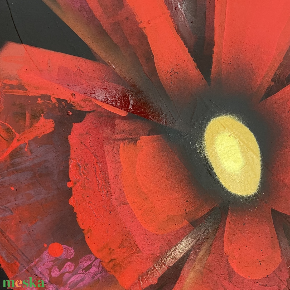 Field Poppy 100X100 - művészet - festmény - akril - Meska.hu