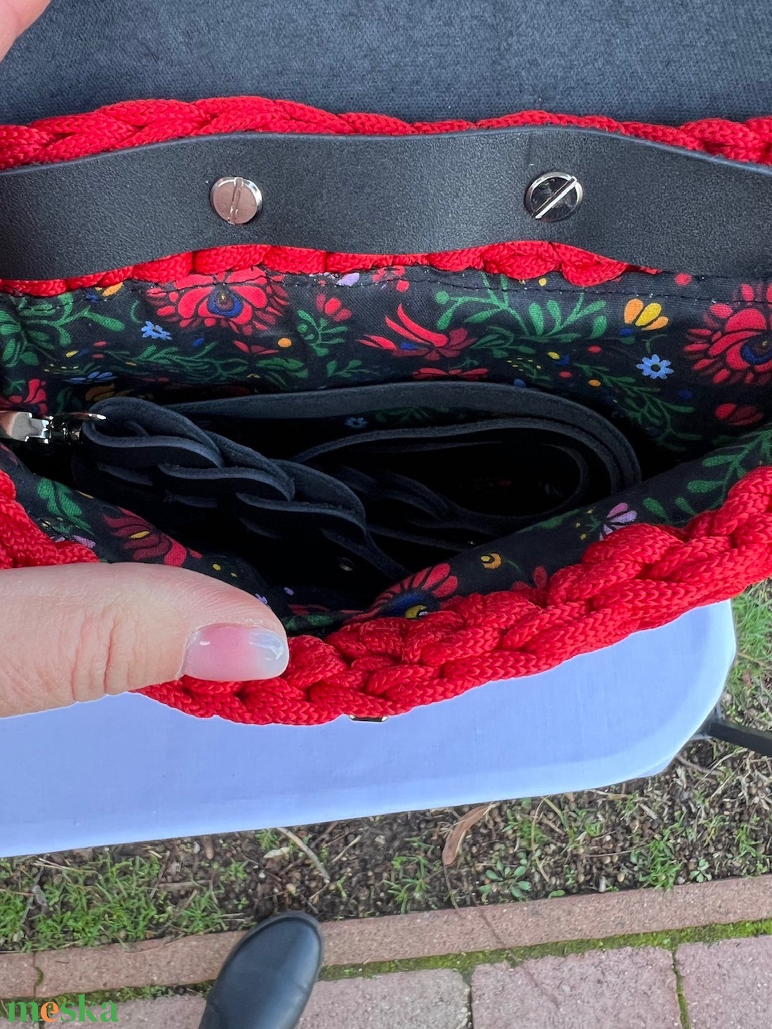 Horgolt crossbody táska - táska & tok - kézitáska & válltáska - kézitáska - Meska.hu