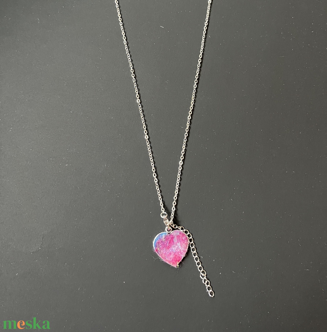 Gyapjú szív medál - ékszer - nyaklánc - medálos nyaklánc - Meska.hu