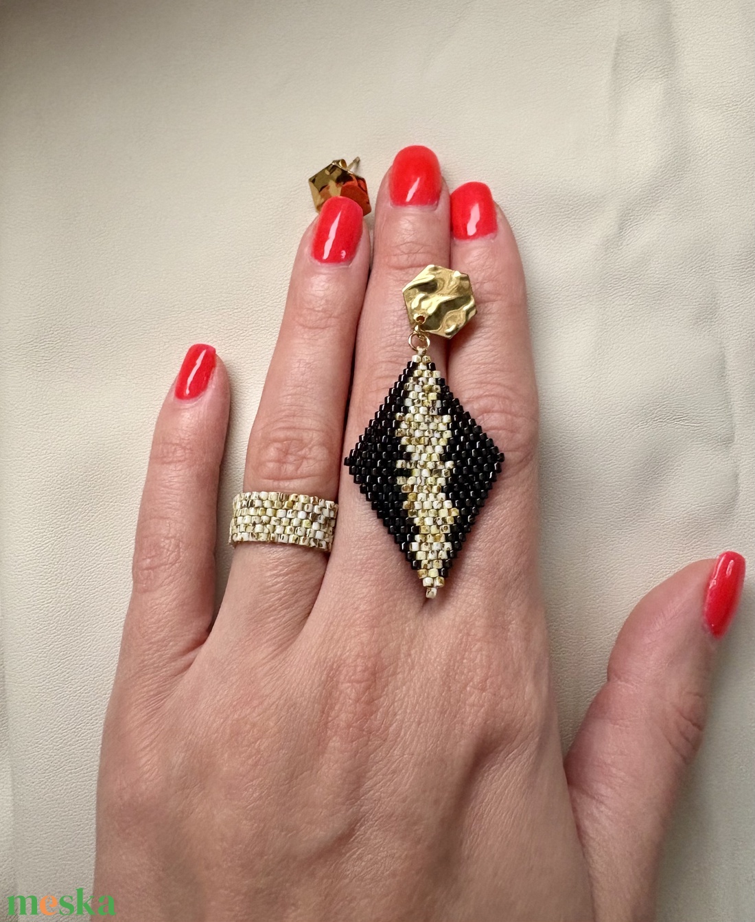 Miyuki Picasso fülbevaló - ékszer - fülbevaló - lógó fülbevaló - Meska.hu