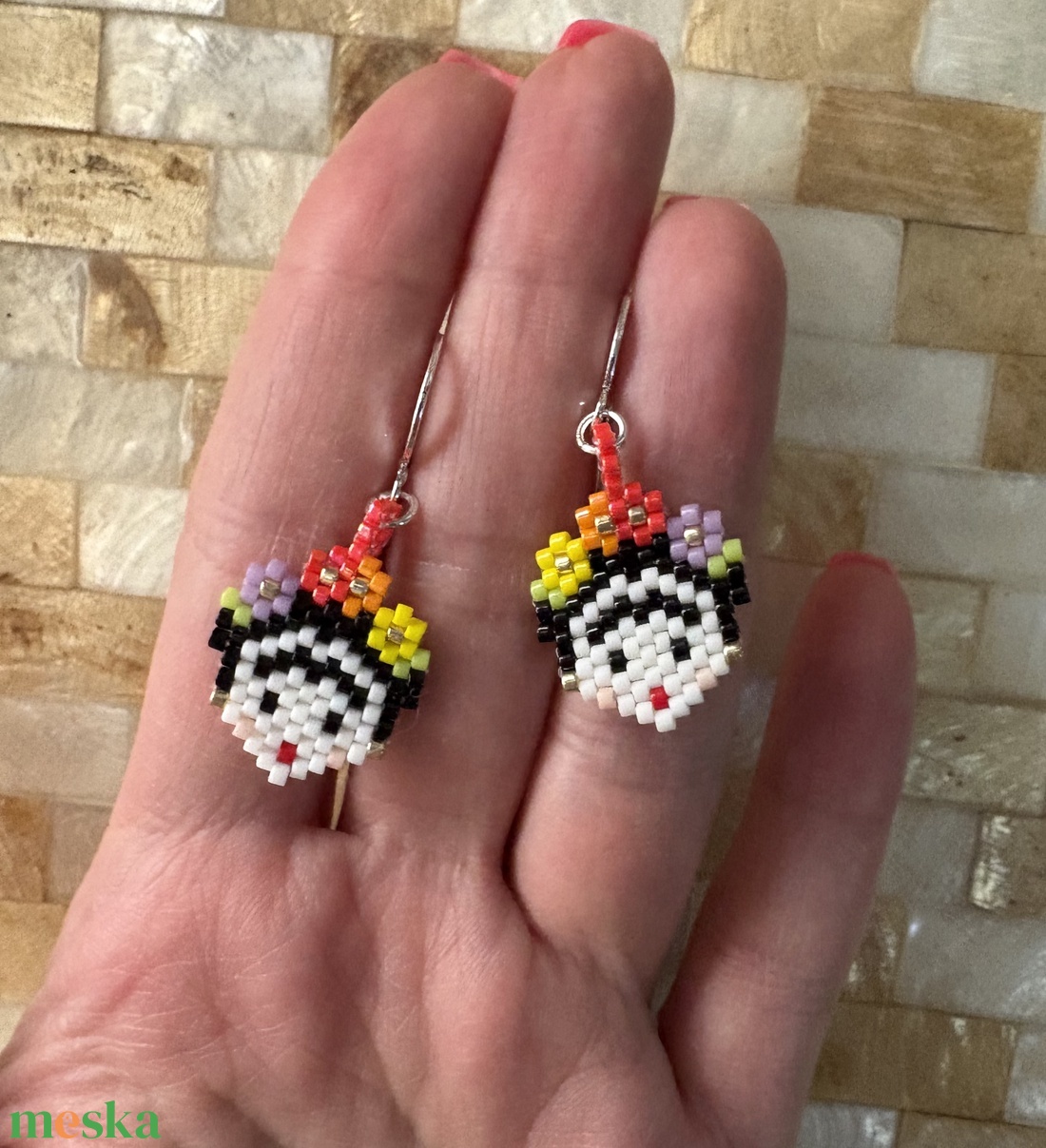 Miyuki fülbevaló - ékszer - fülbevaló - lógó fülbevaló - Meska.hu