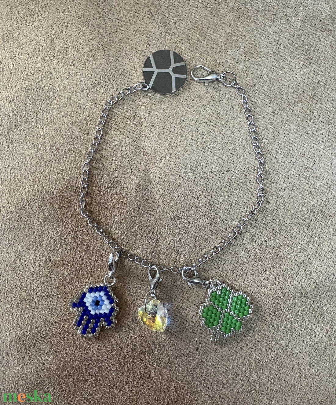 Miyuki charm karkötő - ékszer - karkötő - karkötő medállal - Meska.hu