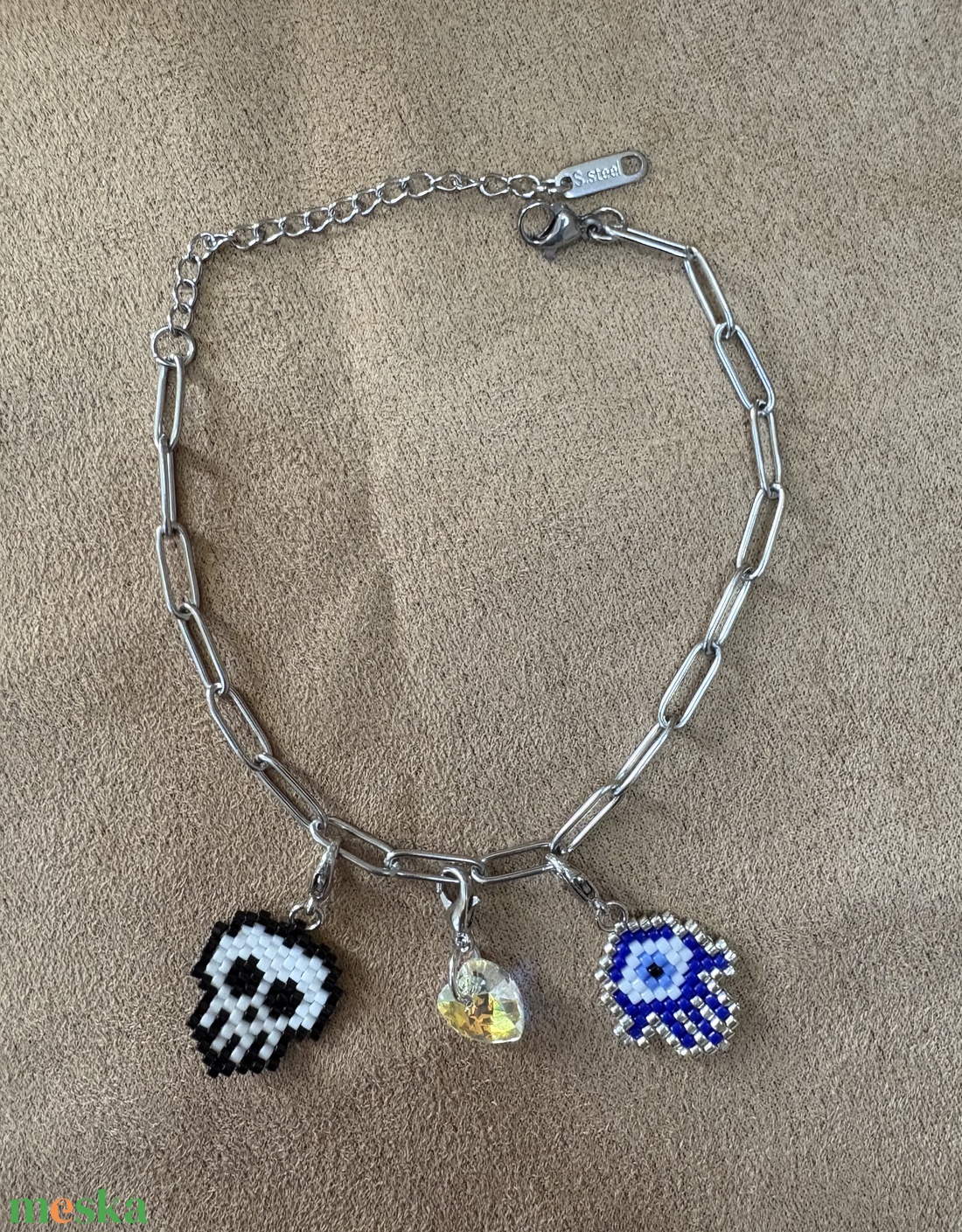 Miyuki charm karkötő - ékszer - karkötő - karkötő medállal - Meska.hu